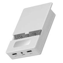 Portable Chargers Pack Shell Battery Holder Case for-White
