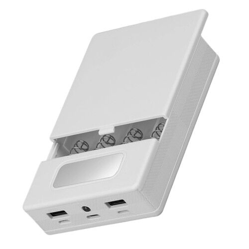 Portable Chargers Pack Shell Battery Holder Case for-White