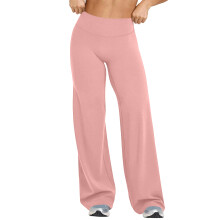 Wide Yoga Pants for Women High Front Seam Workout-Pink M