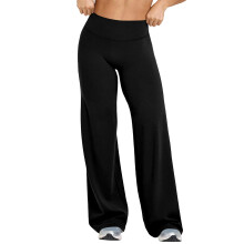 Wide Yoga Pants for Women High Front Seam Workout-Black S