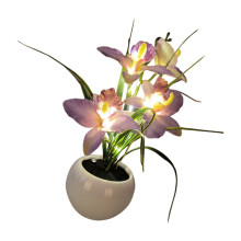 Künstlerische Schmetterlings-Orchideen-Schreibtischlampe,-Lila
