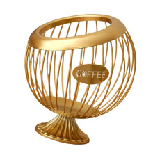 Modieuze opbergmand voor koffieaccessoires met beschermende-Goud