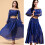 2pcs Comfortable Belly Dance Performances Set Long-Lake Blue 3