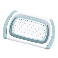 Extendable Plastic Colander Space Saving Kitchen-blue white