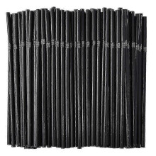 500pcs Bendy Flexible Disposable Black Plastic Drinking Straws