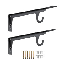 2-teiliger, verstärkter Wandhaken in-40cm schwarz