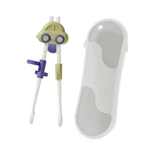 1Pair Cute Car Shape Training Chopsticks For Kids-Green