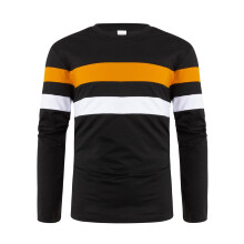 Men's Long Sleeve Sweatshirt Slim Fit Warm Knit Outdoor Sports Shirt Black Pullover M
