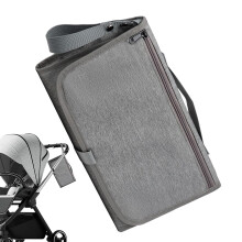Diaper Backpack with Foldable Changing Station, Waterproof Travel Bag with Stroller Hooks, Light Gray
