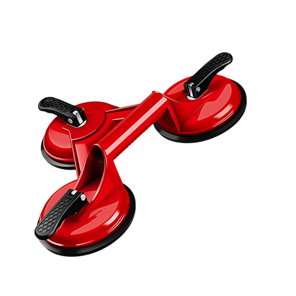 Heavy Duty Aluminum Alloy Suction Cup For Glass-Red 3 Claws 7751001331497