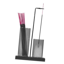 Uniek hangend geurmodel met houten voet en twee glazen-Zwart
