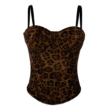 Women's Bustier With Adjustable Boning Fashion-dark brown 36
