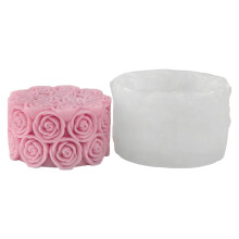 High Temperatures Resistant Rose Cylinder Candle Mould For-5602