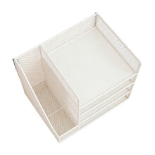 Desk Organizer With File Holders,4-Tiers Paper Letter-White