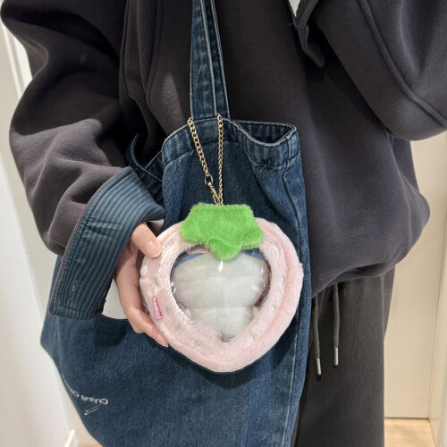 Interactive Plush Bag For Parent Child Bonding-pink strawberry 2