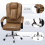 (Brown) Ergonomic Office Chair Reclining PU Leather 5
