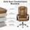 (Brown) Ergonomic Office Chair Reclining PU Leather 6