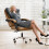 (Brown) Ergonomic Office Chair Reclining PU Leather 7