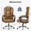 (Brown) Ergonomic Office Chair Reclining PU Leather 3