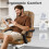 (Brown) Ergonomic Office Chair Reclining PU Leather 8