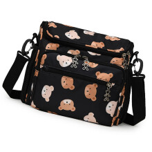 Large Capacity Black Diaper Bag for Moms with Multiple Compartments Stylish Baby Travel Bag