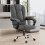 (Grey) Ergonomic Office Chair Reclining PU Leather 1