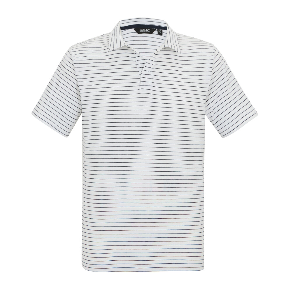 Regatta (Xl, /Navy) Mens Hadvo Stripe Polo Shirt White