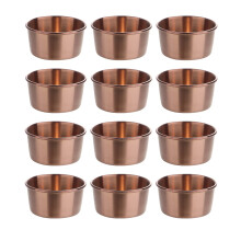 12pcs Stainless Steel Sauce Cups 2.1oz Rose Gold Stackable Condiment Dipping Containers for Restaurants