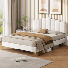 4ft6 Double Velvet Upholstered Bed Frame with Height Adjustable Headboard