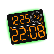 Digitale Wanduhr mit Fernbedienung und-Schwarze Muschelorange