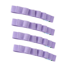 4 Stück dehnbare Nylon-Stiftverschlüsse, elastisches Band,-Lila