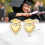(Gold A) Heart-Shaped Zircon Stud Earrings 5