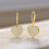 (Gold) Heart-Shaped Zirconia Stud Earrings 2