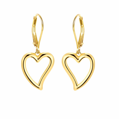 (Silver) Orecchini pendenti a forma di cuore vuoto - Stile semplice e versatile, perfetti per una ragazza 1