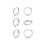 (Gold) Zircon Circle Stud Earrings Set for Women 3