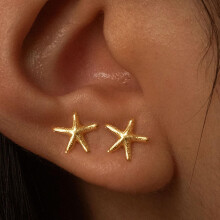 (Gold) Delicate Starfish Stud Earrings for Women