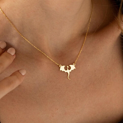 (A) Cool Bat Pendant Necklace - Unique Personalized Design