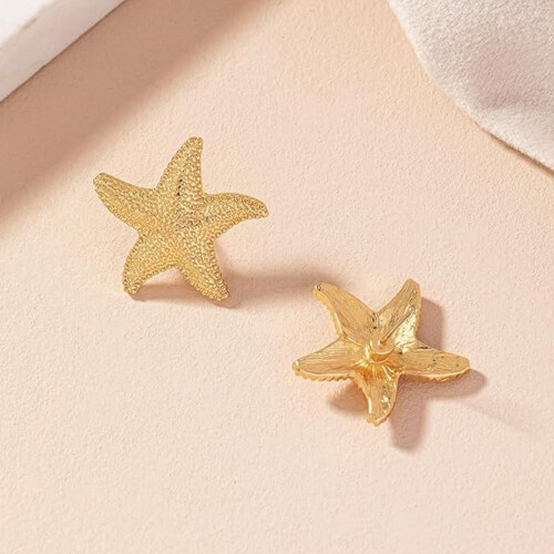 (C) Starfish Pearl Stud Earrings with Tassel 2