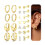 (A) Zircon Heart Moon Stud Earrings Set 1