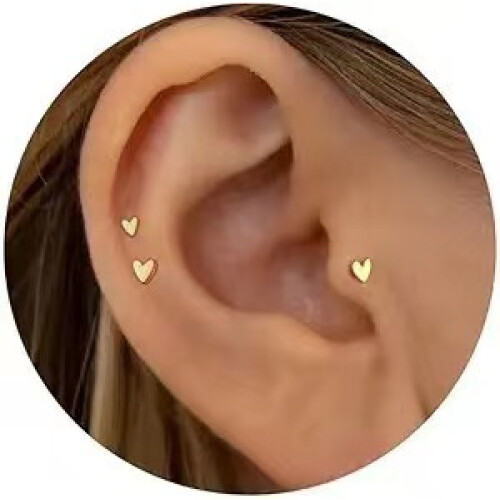 (B) 3-Pc Delicate Star Bow Heart Stud Earrings Set