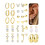 (F) Zircon Heart Moon Stud Earrings Set 1