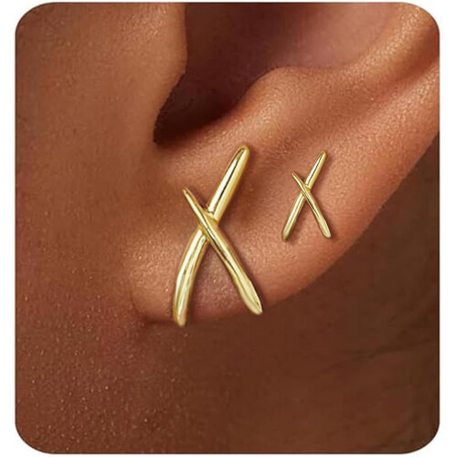 (C) Copper Plated Stud Earrings
