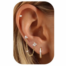 (D) Minimalist Hoop Stud Earrings 3-Piece Set