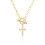 (C) Collana versatile da donna con ciondolo a croce e blocco 1