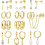 (Silver) Creative Copper Zirconia Stud Earrings Set 2