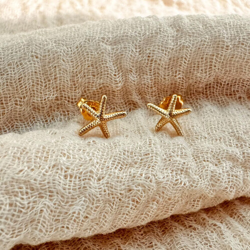(Gold) Delicate Starfish Stud Earrings for Women 2