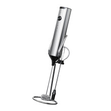 Portable Milk Frothing Wand Battery Operated-Silver with stand
