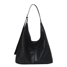 Large Capacity Shoulder Bag Lightweight PU Crossbody Bags-Black