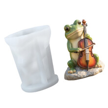 Stevige kaarsenmal van hars met figuren van-cello-kikker