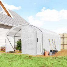 Outsunny 4 x 3 x 2m Polytunnel Greenhouse with Door, UV-resistant PE Cover